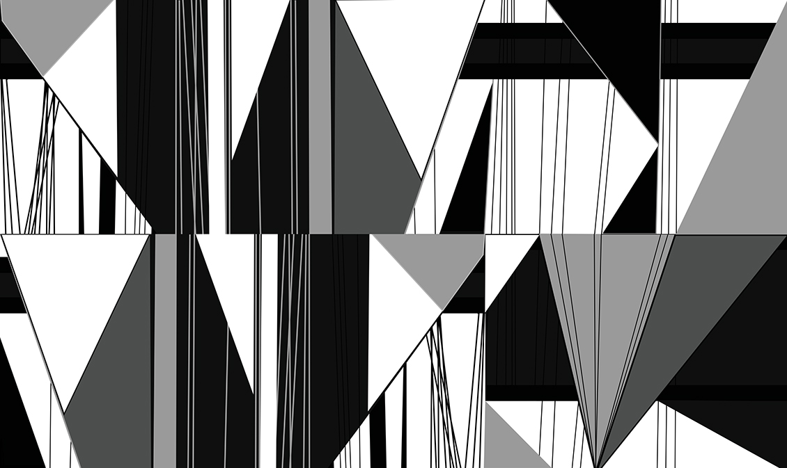 Modern geometric wallpaper in grey, black and white