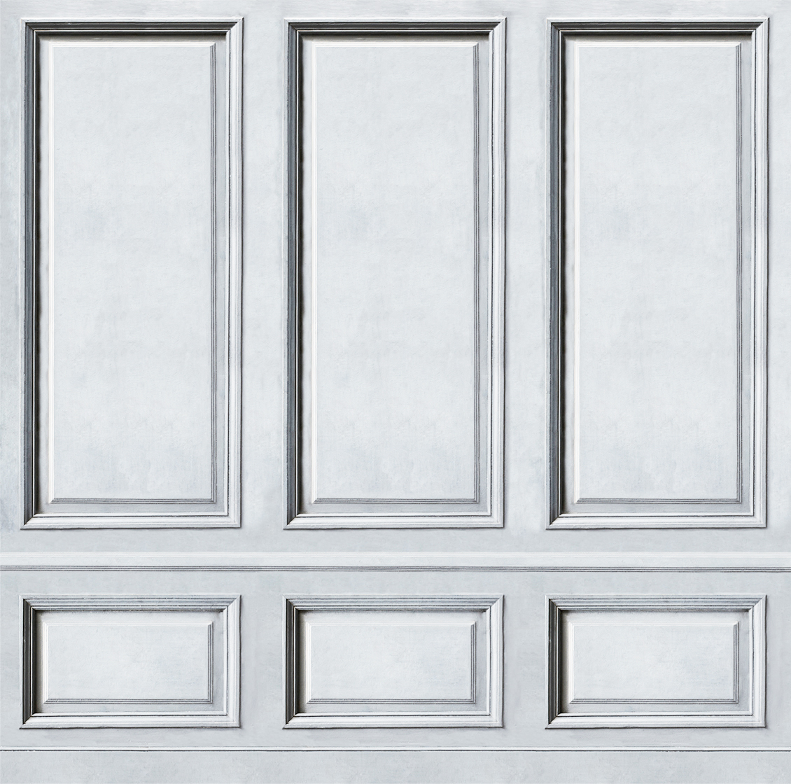 3D wallpaper with realistic classic white boiserie