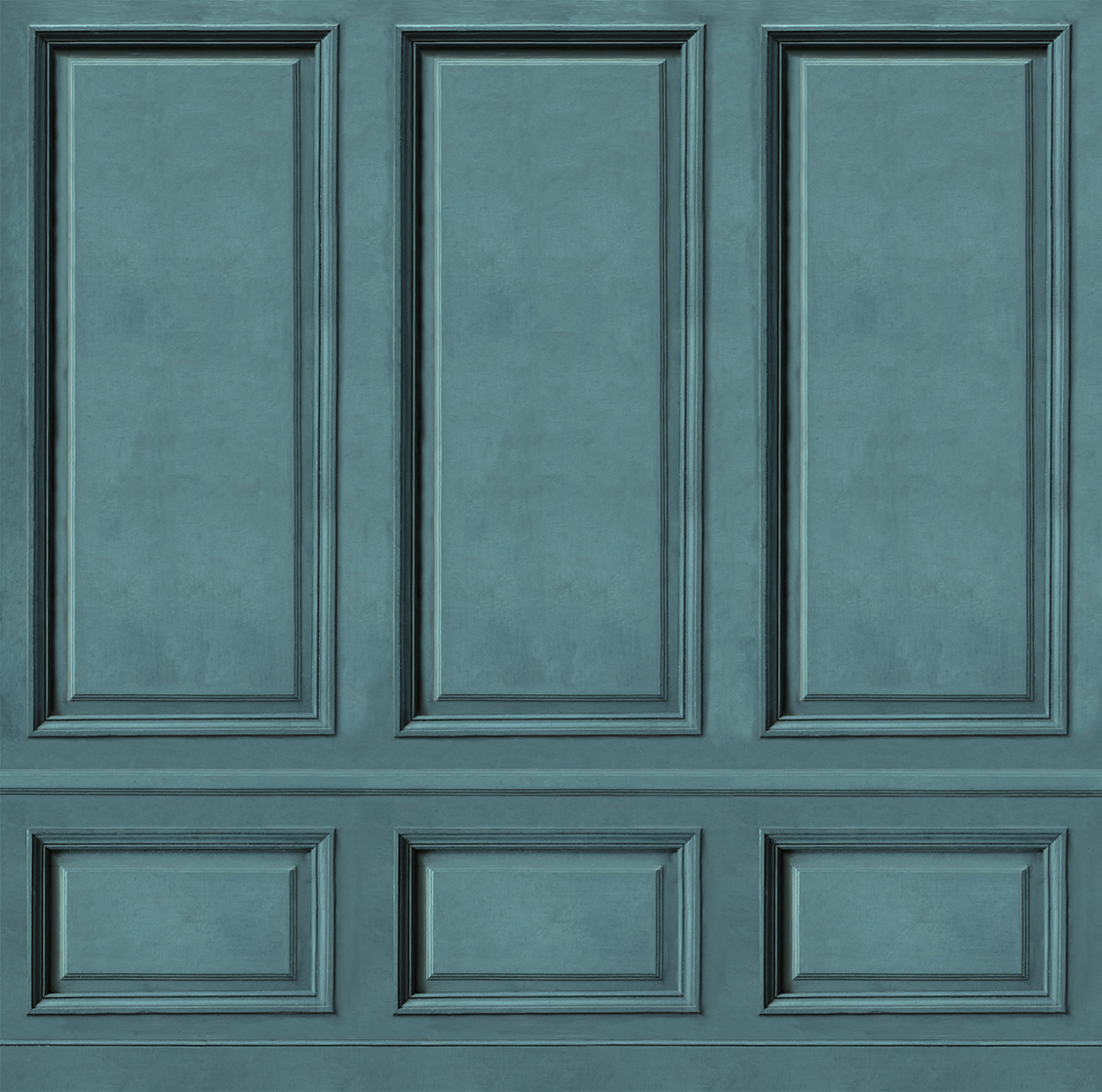 3D wallpaper with realistic classic green boiserie