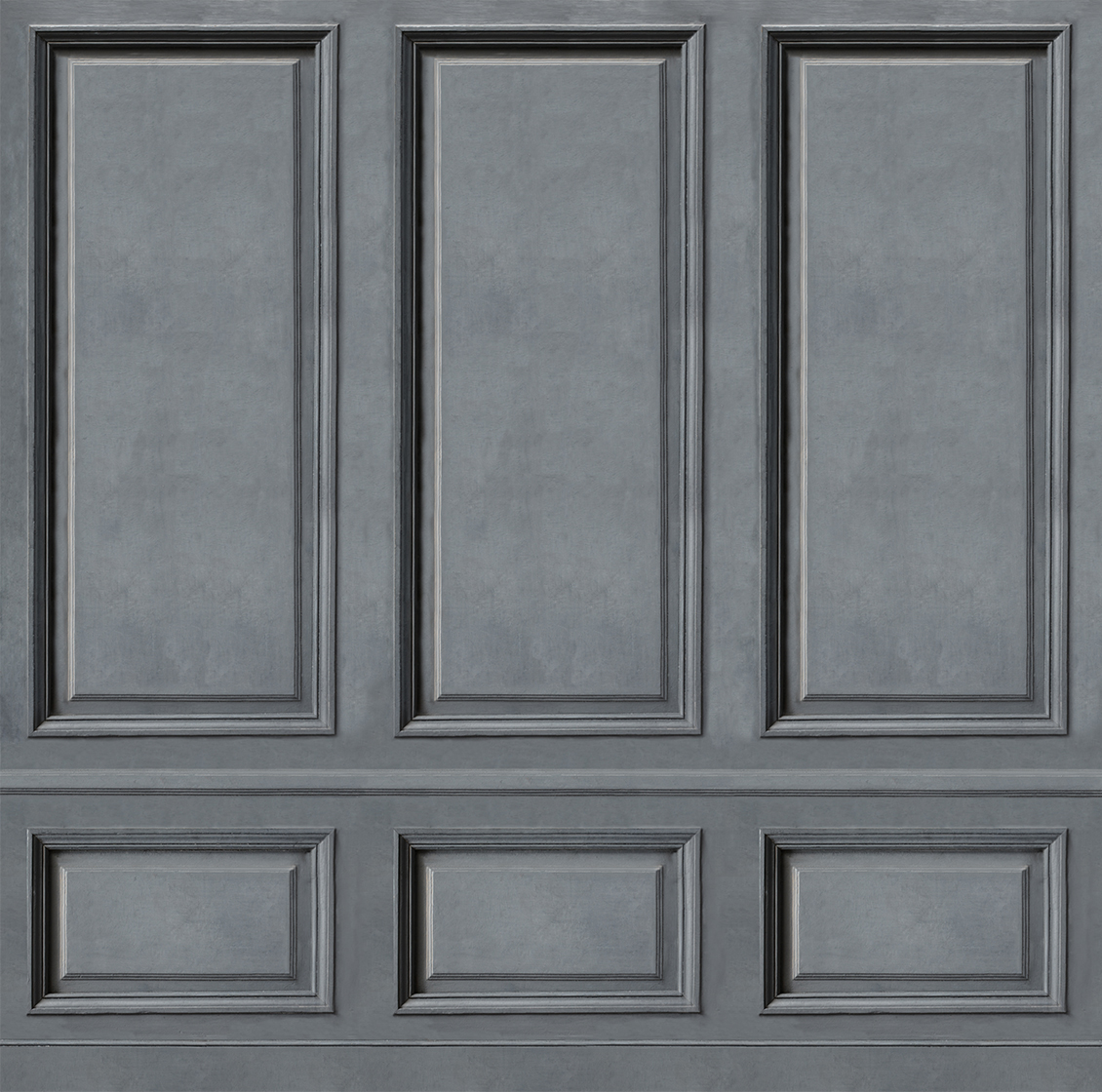 Boiserie wallpaper with realistic classic gray paneling