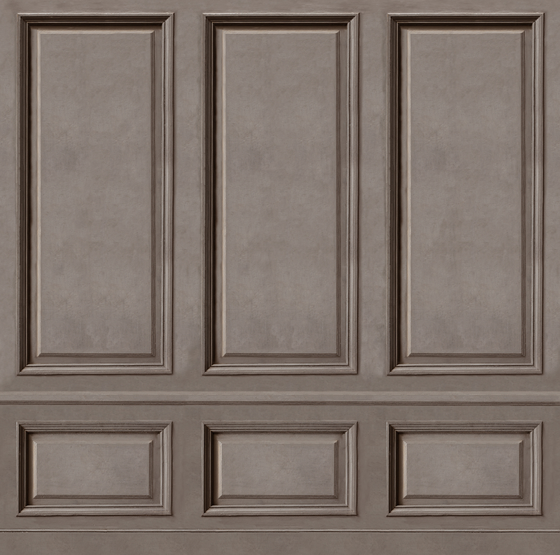 Classical boiserie wallpaper with effect realistic in brown color