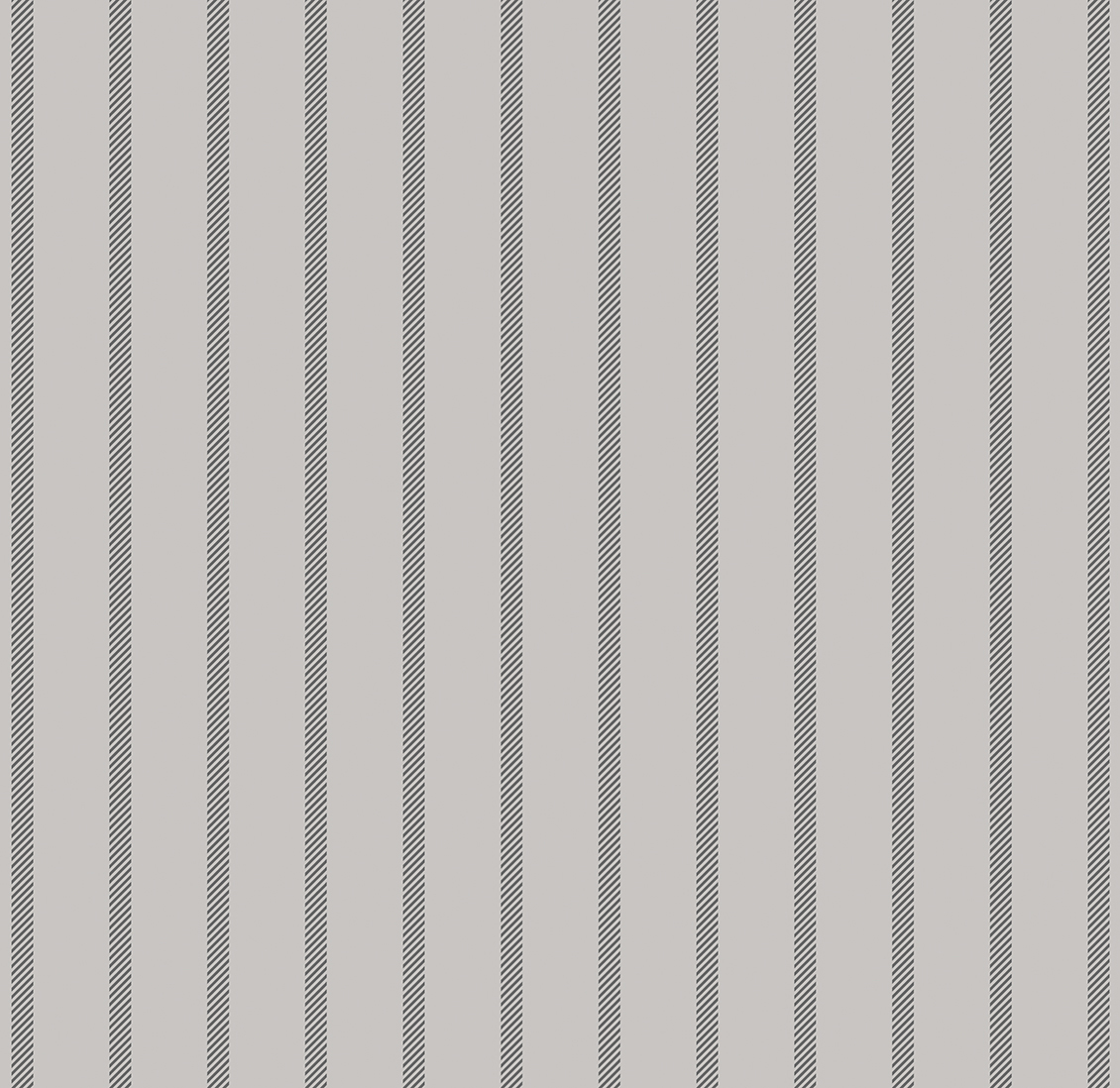 Wallpaper with grey vertical stripes on a white background, pinstripe fabric effect