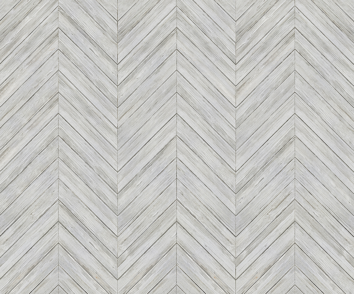 Industrial style concrete effect wallpaper with fishbone geometry in white color