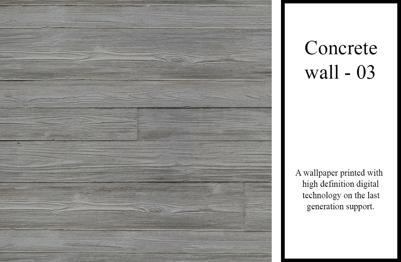 Concrete wallpaper, 3D effect horizontal slats