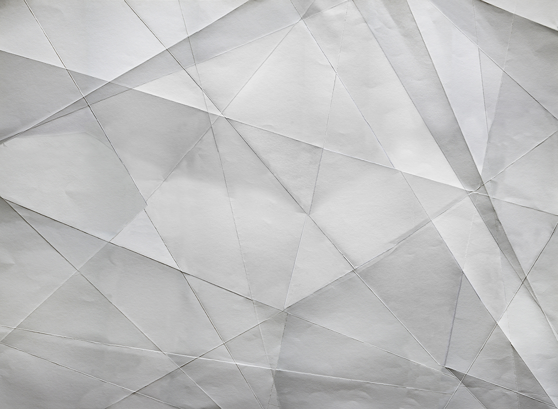 Carta da parati 3d con texture di carta piegata di colore bianco                     