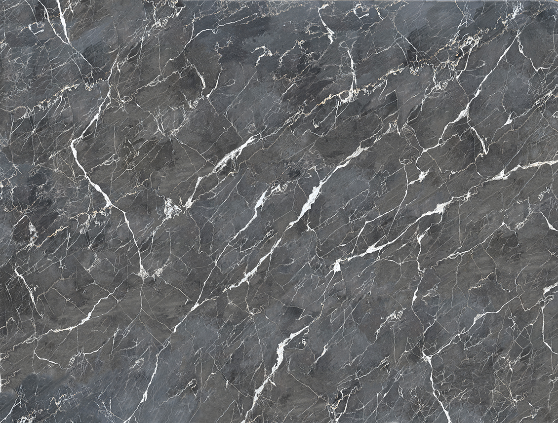 Realistic black marble wallpaper with white and gold veins