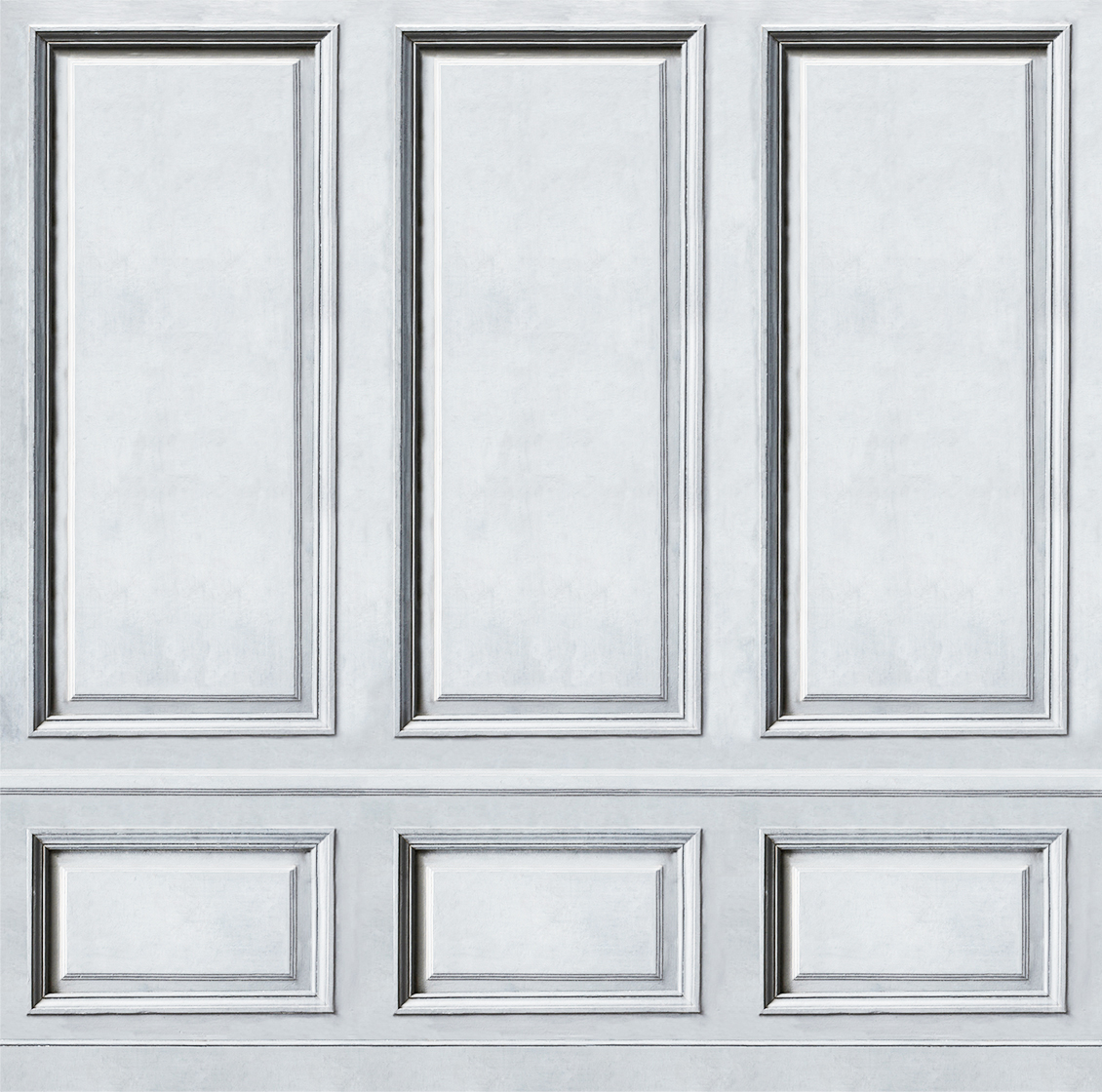 3D wallpaper with realistic classic white boiserie