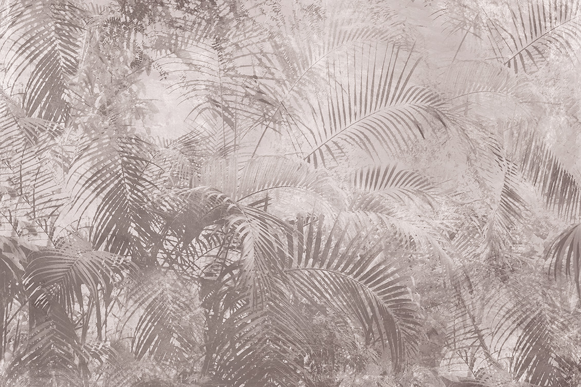 Carta da parati botanica beige 5