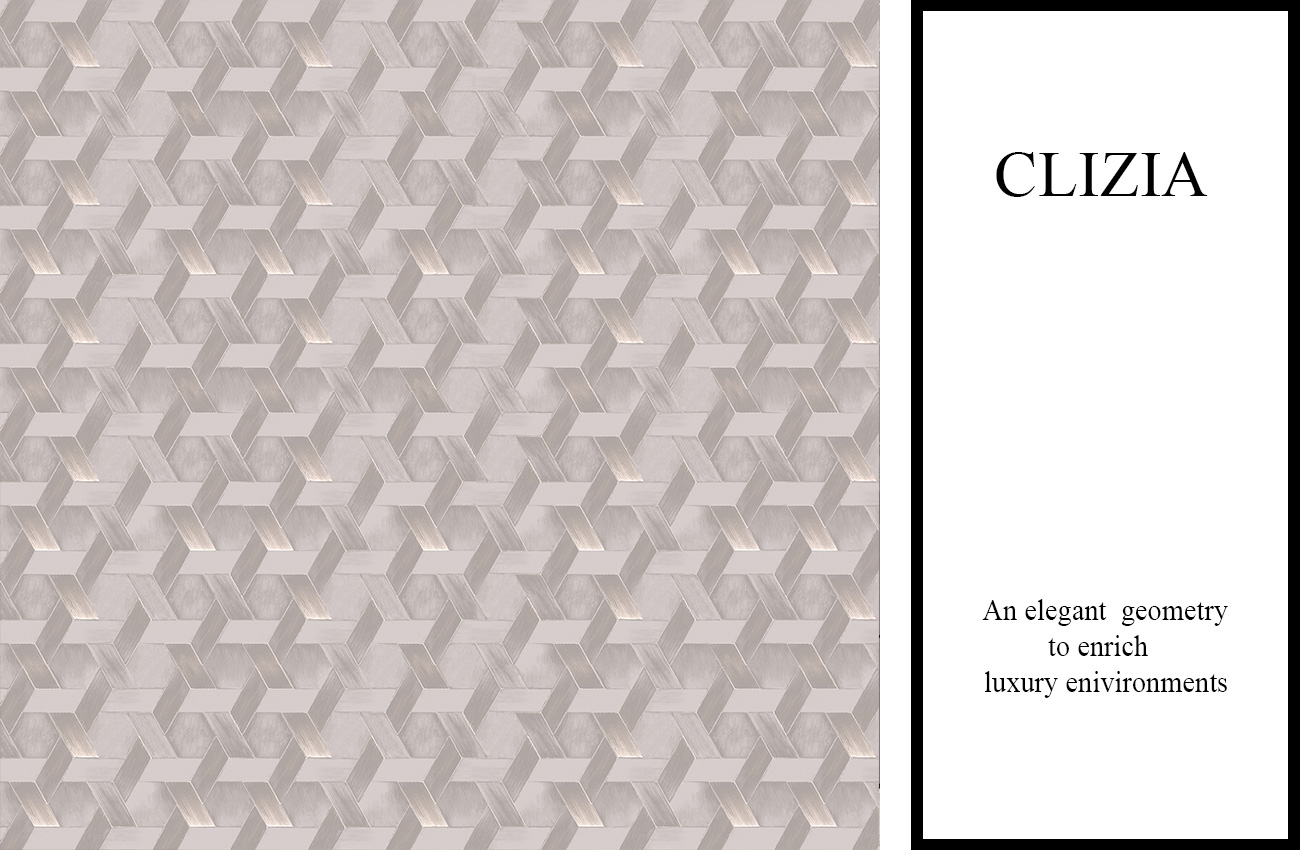 Carta da parati con boiserie classica realistica di colore grigio