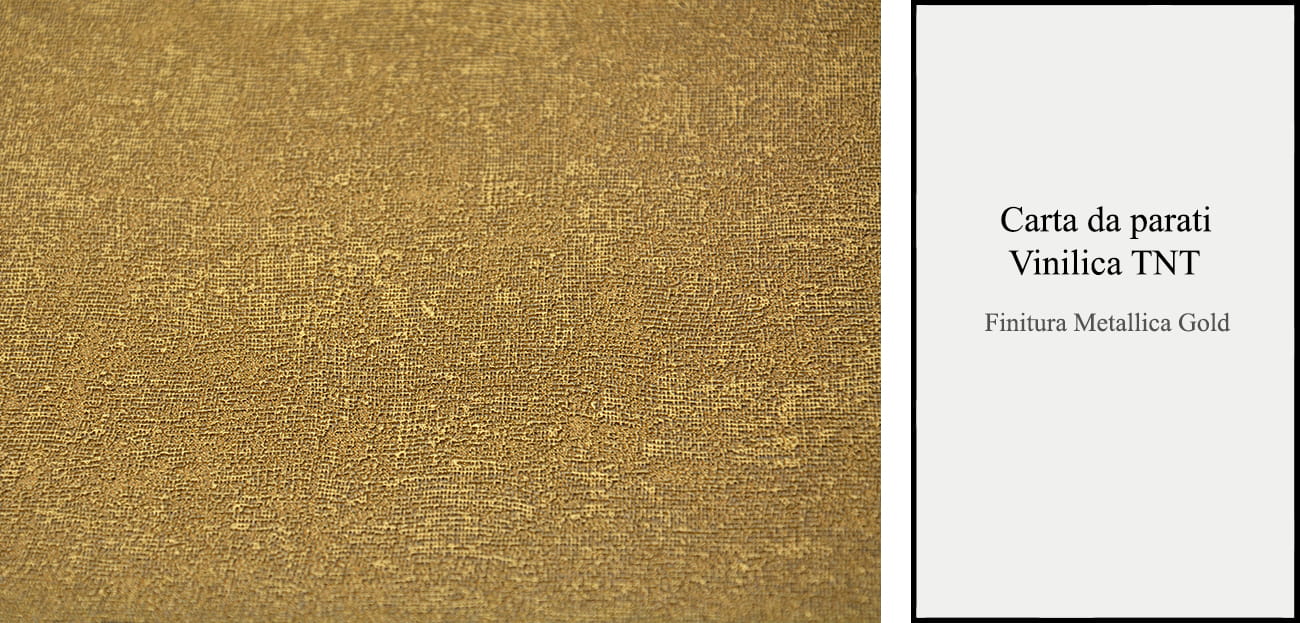 Carta da parati vinilica tnt tessuto oro