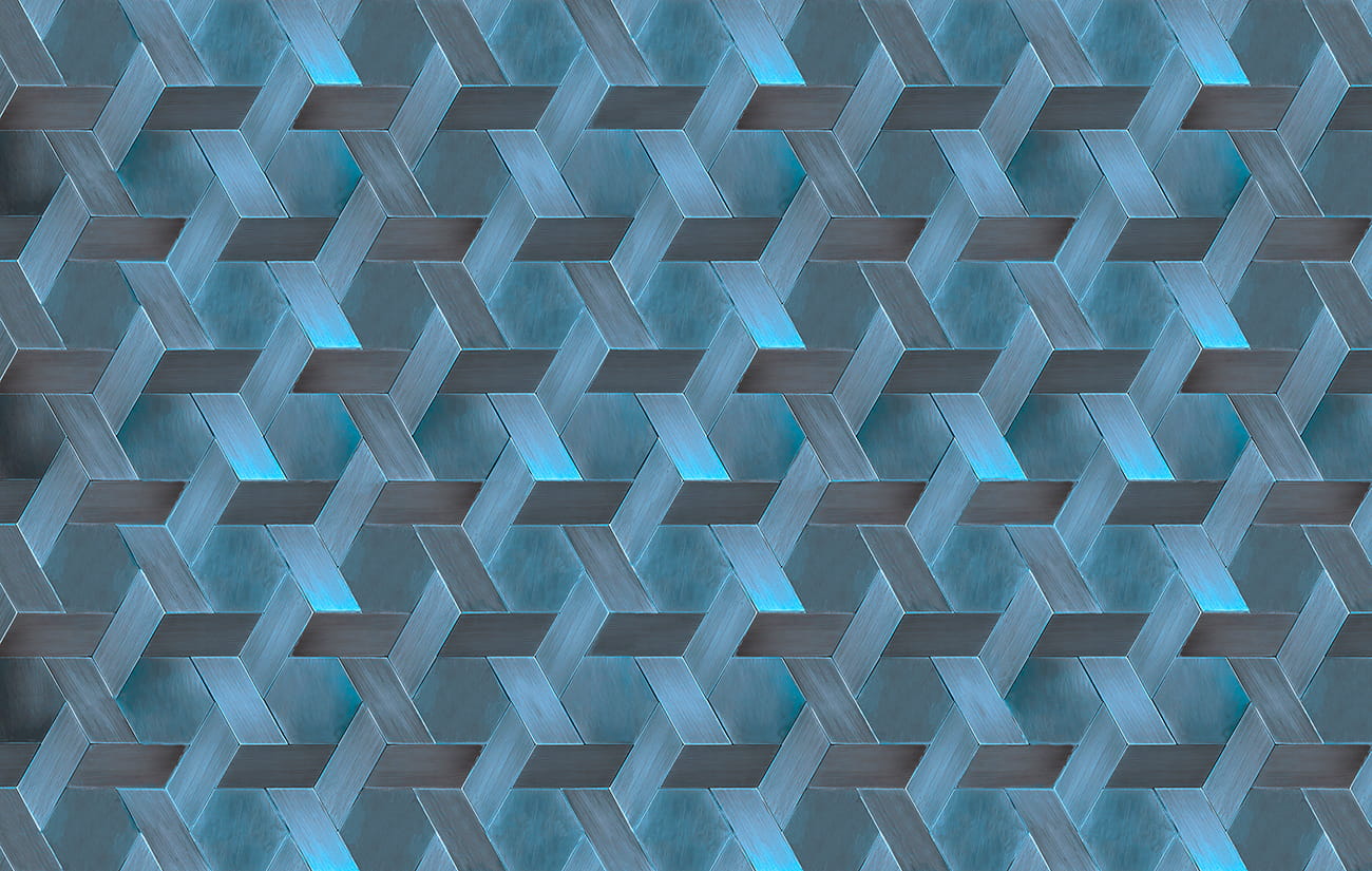 Carta da parati geometrica blu tortora