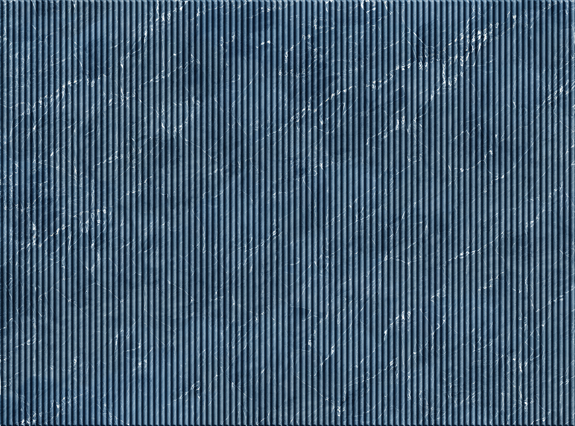 Carta da parati a righe con listelli verticali effetto marmo di colore blu ottanio