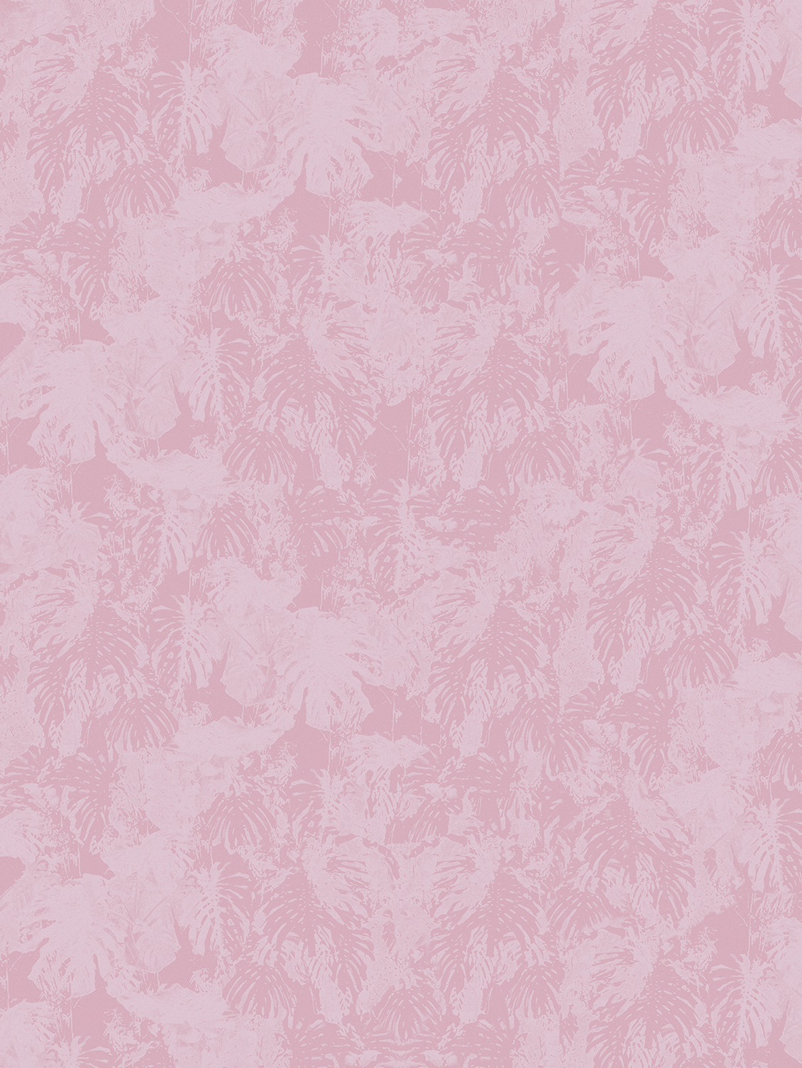 Carta da parati sui toni del rosa con texture di foglie tropicali, effetto tessuto