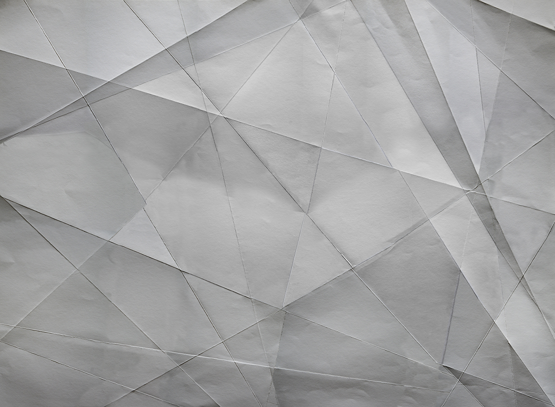 Carta da parati 3d con texture di carta piegata colore grigio                      