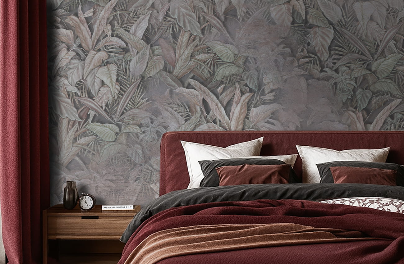 Carta da parati con boiserie classica realistica di colore tortora