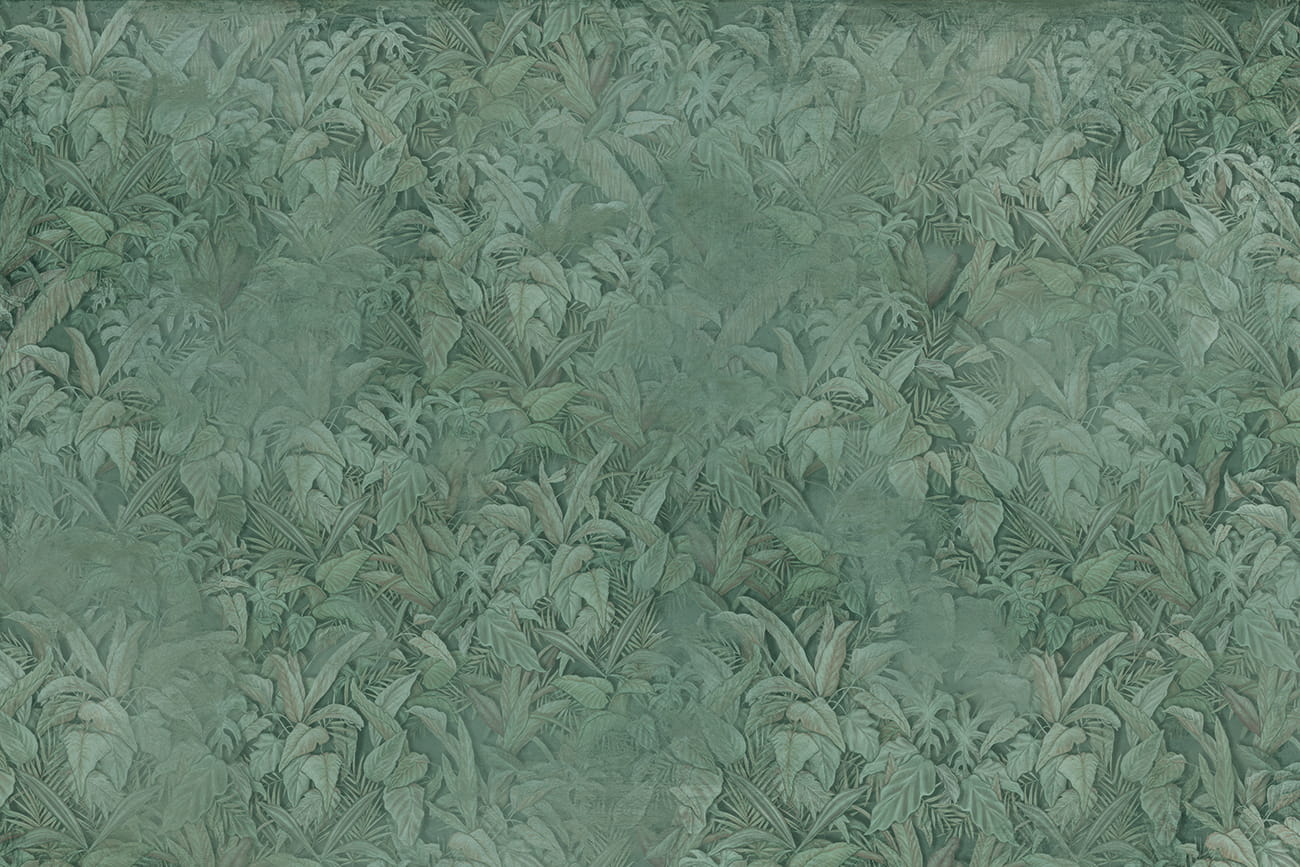 Carta da parati con boiserie classica realistica di colore verde