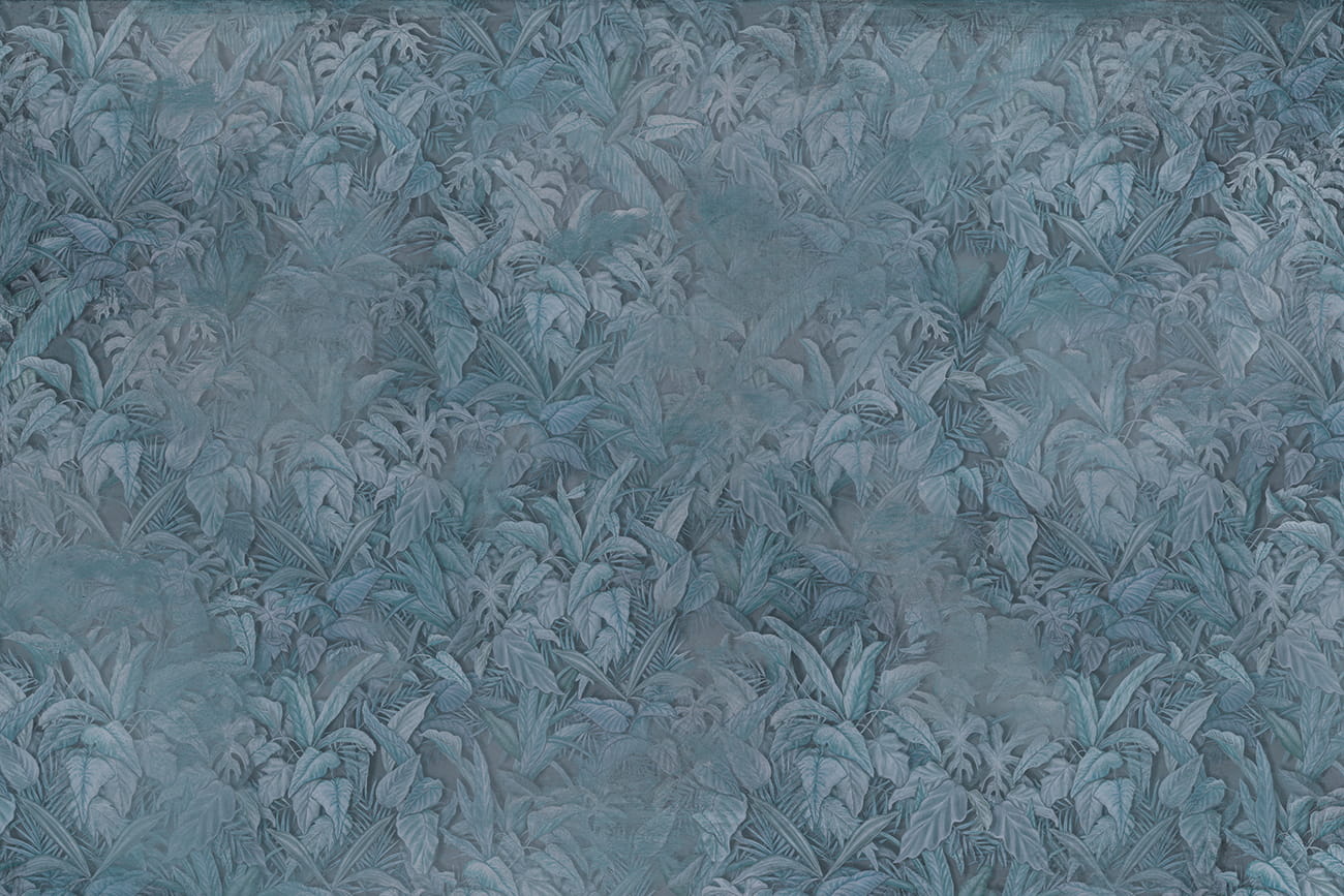 Carta da parati con boiserie classica realistica di colore grigio blu