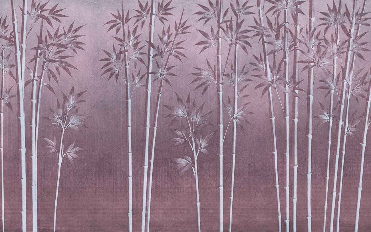 Carta da parati stile naturale foglie bambù