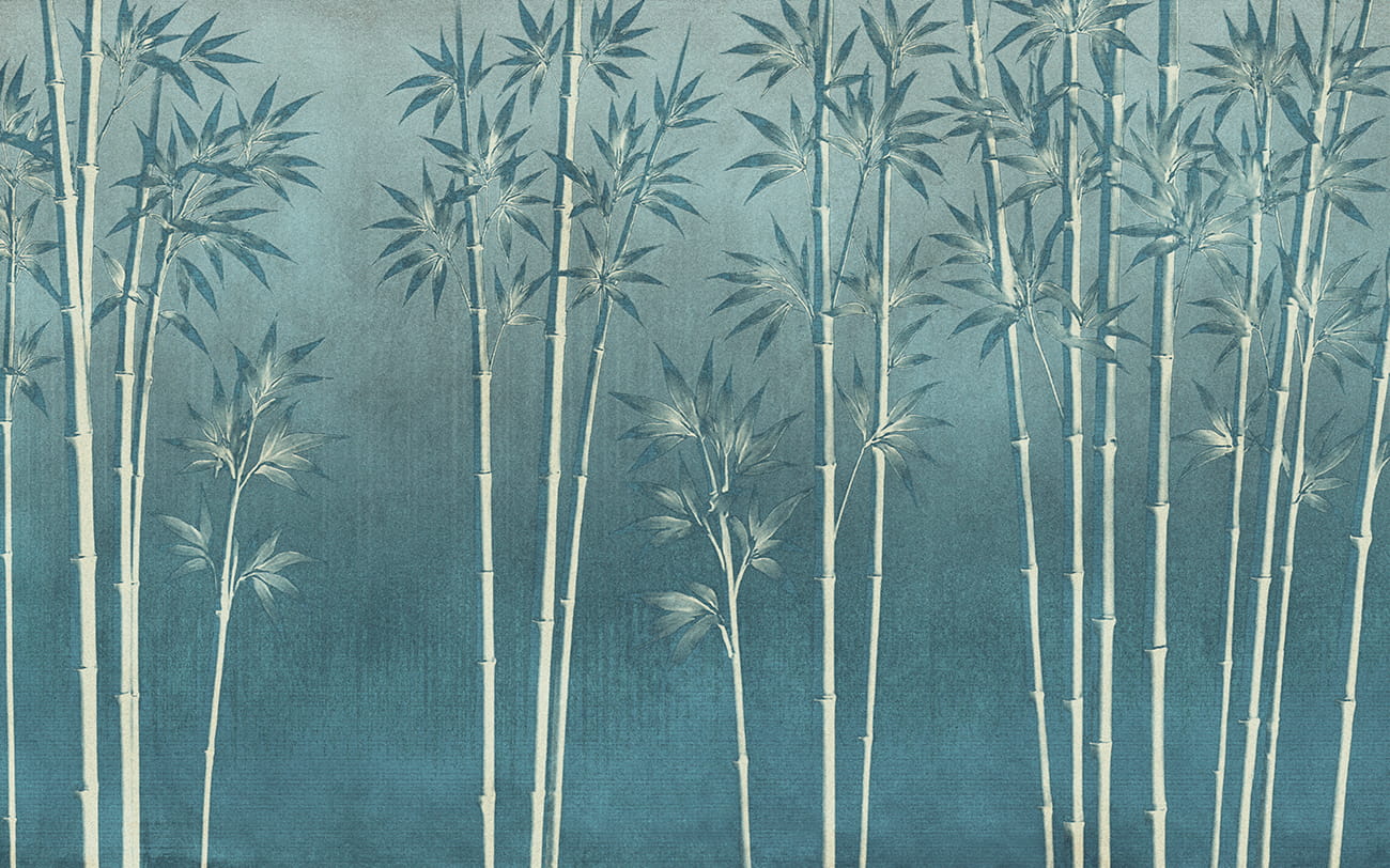 Carta da parati natura verde con foglie di bambù